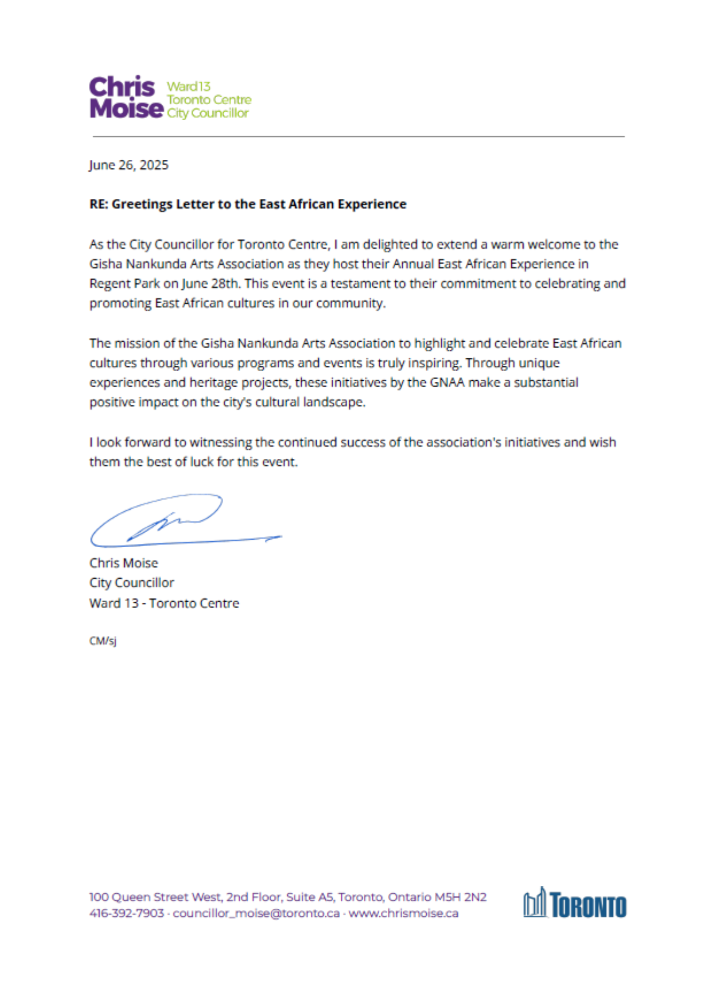 Coucillor Chris Moise